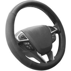 1. SEG Direct Black Microfiber Leather Auto Car Leather Steering Wheel Cover