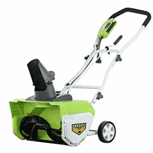 GreenWorks 26032 12 Amp 20-Inch Corded Snow Thrower - Electric Snow Shovel with Wheels