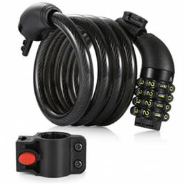 Bike Cable Lock, Amazer 4-Feet Bike Lock Basic Self Coiling Resettable