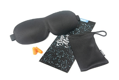 Kinzi Dream Weave Contoured Sleep Mask Includes Carrying Pouch & Ear Plugs for Travel