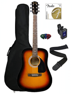 Fender FA-100 Dreadnought Acoustic Guitar Bundle with Gig Bag - Acoustic Guitar for Kids