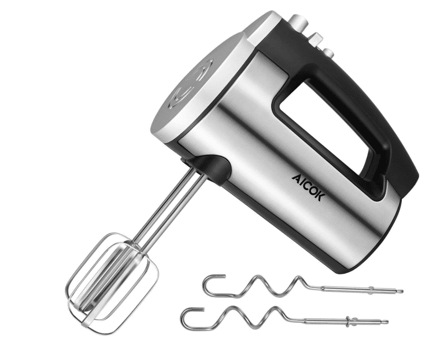 Aicok Hand Mixer 6 Speed Classic Stainless Steel Mixer 