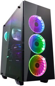 10. FSP ATX Mid Tower PC Computer Gaming Case with 3 Tempered Glass Panels