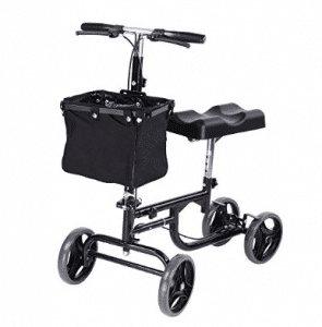 AW Adjustable Knee Scooter Walker w/ Basket Steerable Rolling Wheel Weight Capacity 300 lbs