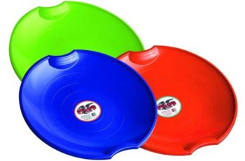 8. Flexible Flyer Plastic Snow Saucer Sleds – Round Sand Slider Disc Toy