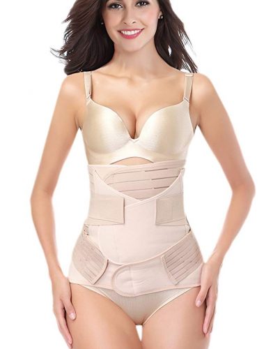 DICOOL 3 in 1 Postpartum Support Recovery Girdle Corset Belly Waist Pelvis Belt Shapewear Belly Wrap 