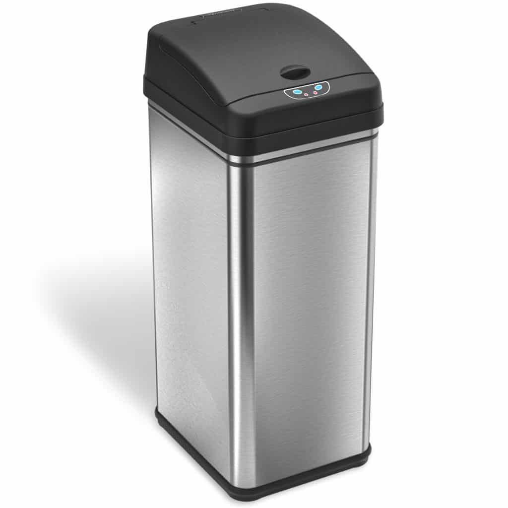 iTouchless 13 Gallon Stainless Steel Automatic Trash Can with Odor Control System