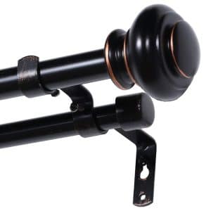 H.VERSAILTEX Double Window Curtain Rod Set