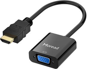 1. Moread Gold-Plated HDMI to VGA Adapter (Male to Female)