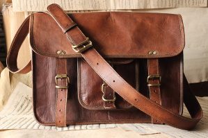 Vintage Handmade Leather Messenger Bag for Laptop Briefcase