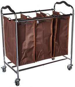 Laundry Hamper Sorter Heavy Duty Rolling Sorting Cart