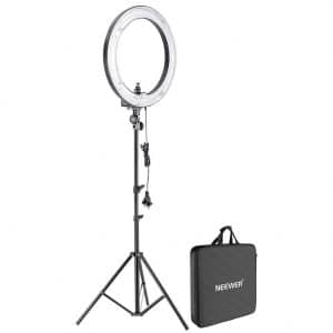 Neewer Fluorescent Ring Light Kit: 18-inch Outer 14-inch Inner 600W 5500K Dimmable Ring Light with 75-inch Light Stand for Portrait Photography