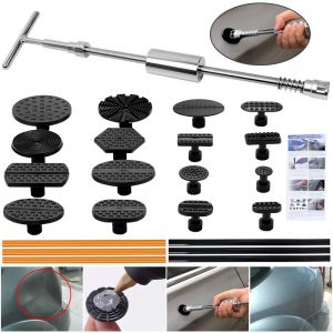 ARISD Paintless Dent Repair Puller Kit - Dent Puller Slide Hammer T-Bar Tool with 16pcs Dent Removal Pulling Tabs for Car Auto Body Hail Damage Remover