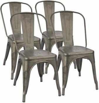 2. Furmax Metal Dining Chair Indoor-Outdoor Use