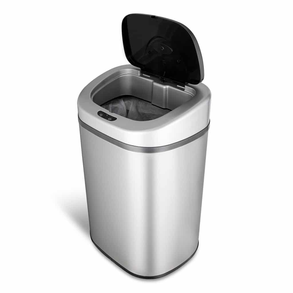 NINESTARS DZT-80-4 Automatic Touchless Motion Sensor Oval Trash Can