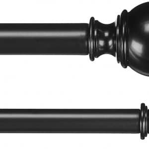 AmazonBasics 1" Double Curtain Rod with Round Finials - 36" to 72"