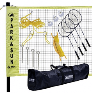 Park & Sun Sports Portable Indoor/Outdoor Badminton Net System with Carrying Bag