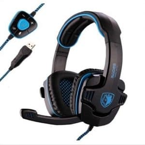 Sades Stereo USB Gaming Headset with Mic Headband Headphone