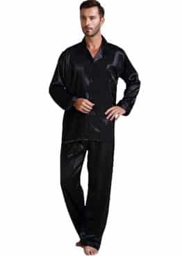 Mens Silk Satin Pajamas Set Sleepwear Loungewear 