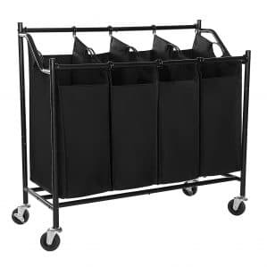 SONGMICS Heavy-Duty 4-Bag Rolling Laundry Sorter Storage Cart