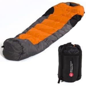 Best Choice Products Mummy Sleeping Bag with Carrying Case, Orange/Grey/Black