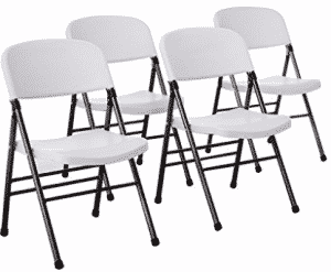 Cosco Resin 4-Pack Folding Chair with Molded Seat and Back - folding chairs
