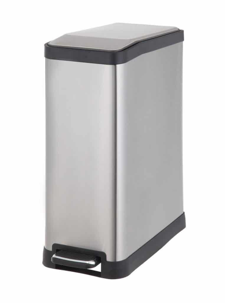 HomeZone 45-Liter Stainless Steel Rectangular Step Trash Can