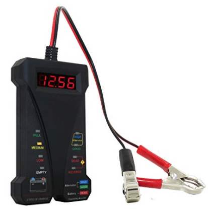 MOTOPOWER MP0514A 12V Digital Battery Tester Voltmeter and Charging System Analyzer with LCD Display and LED Indication