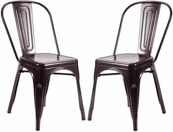 7. Metal Dining Chair Stackable Chairs Set of 2