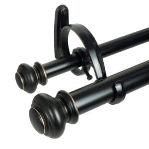 Beme 36-72" 1" Urn Double Rod Set in Antique Black