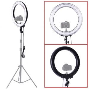 Neewer 18"Outer 14"Inner Un-dimmable Fluorescent Ring Light -75W 5500K for Portrait Photography
