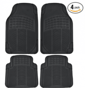 BDK Universal Fit Front/Rear All Weather Protection Heavy Duty Rubber Floor Mat