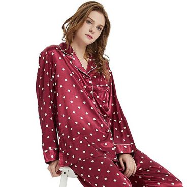 Womens Silk Satin Pajamas Set Sleepwear Loungewear