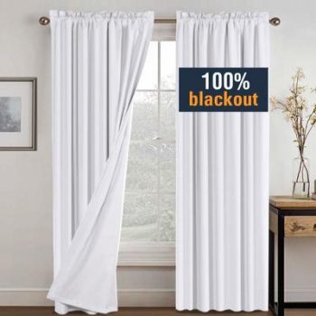 9. H.VERSAILTEX White Blackout Curtains