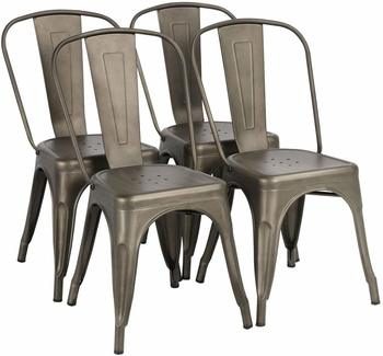 9. Yaheetech Iron Metal Dining Chairs