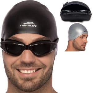 Swim Goggles + Reversible Swimming Cap Set by Swim Elite