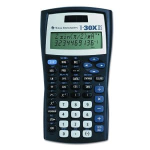 Texas Instruments TI-30X IIS 2-Line Scientific Calculator, Black with Blue Accents