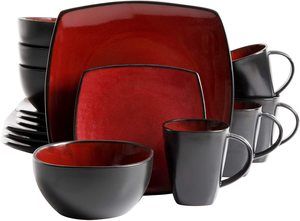 2. Gibson Elite Soho Lounge Square Reactive Glaze Dinnerware Set