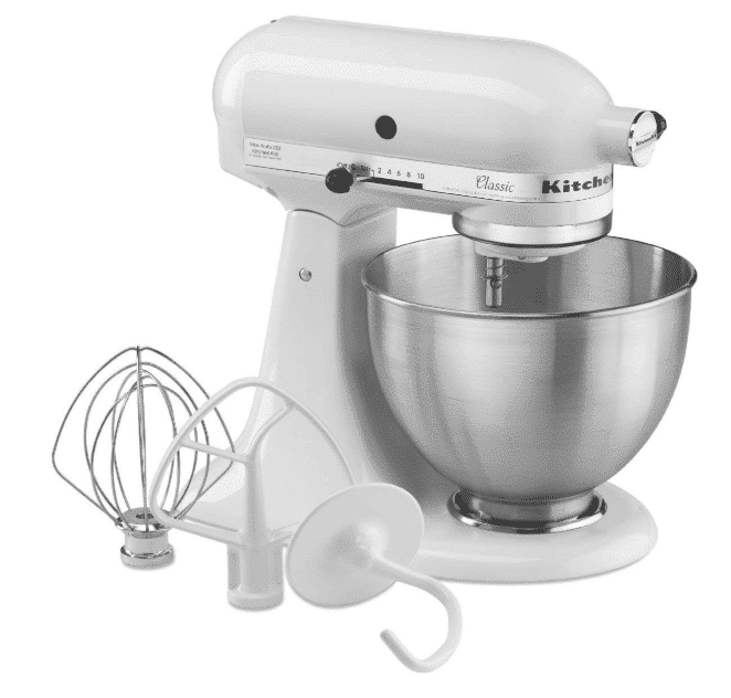 KitchenAid K45SSWH K45SS Classic 275-Watt 4-1/2-Quart Stand Mixer