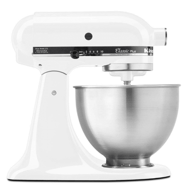 KitchenAid KSM75WH Classic Plus Series 4.5-Quart Tilt-Head Stand Mixer