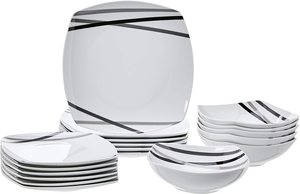 6. asics 18-Piece Square Kitchen Dinnerware Set