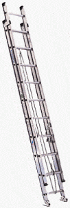 Werner D1528-2 300-Pound Duty Rating Aluminum Flat D-Rung Extension Ladders