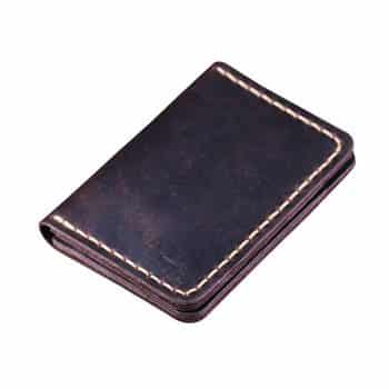 Handmade Bifold Leather Wallet - Minimalist Leather Credit Card Wallet