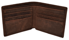 Woogwin Men's Wallet RFID Vintage Genuine Leather Slim Bifold Wallet Handmade