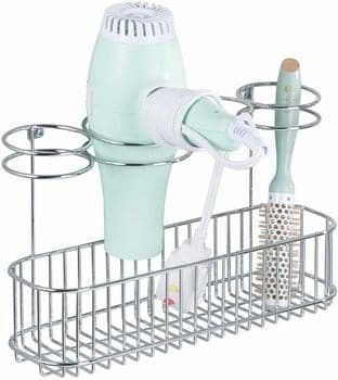 14. mDesign Metal Wire Cabinet Hair Care & Styling Tool Organizer