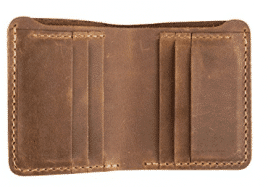 ANCICRAFT Classic Men's Genuine Cowhide Leather Handmade Bi-fold Wallet