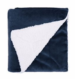 Bedsure Sherpa Blanket Throw Blankets Bed Blankets, Soft Cozy and Warm(Reversible/Textured/Fuzzy), Sherpa Throw Blankets 60" x 80" Navy Blue