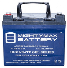 12V 35AH GEL Battery Replaces U1-36NE w/ Nut and Bolt Terminal - Electric Scooter Batteries