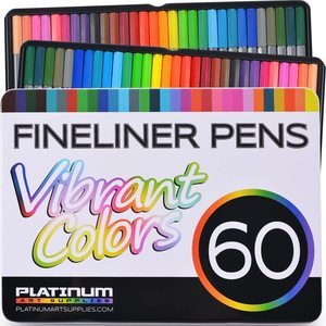 6. Fineliner Color Pen Set (HUGE SET OF 60 COLORING PENS)