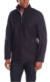 Perry Ellis Men's 28-Inch Wool-Blend Zip-Front Open-Bottom Jacket
